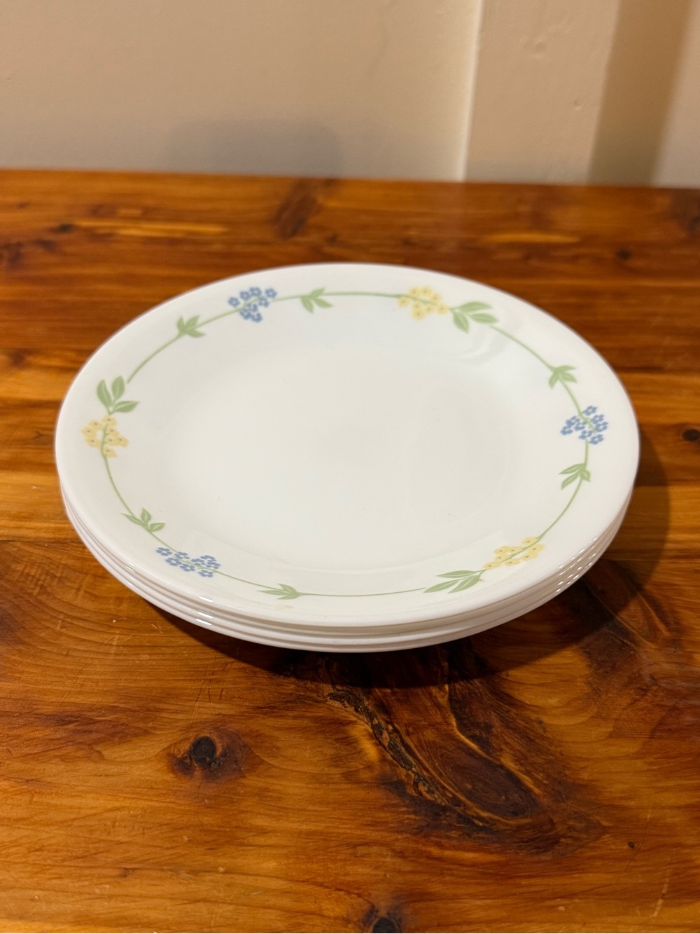 Corelle Secret Garden Side Plates Blue & Yellow Floral Set of 4